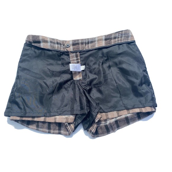 Banana Republic Shorts Women's Size 8 Martin Fit Brown Plaid Cuffed Shorts - Picture 11 of 12